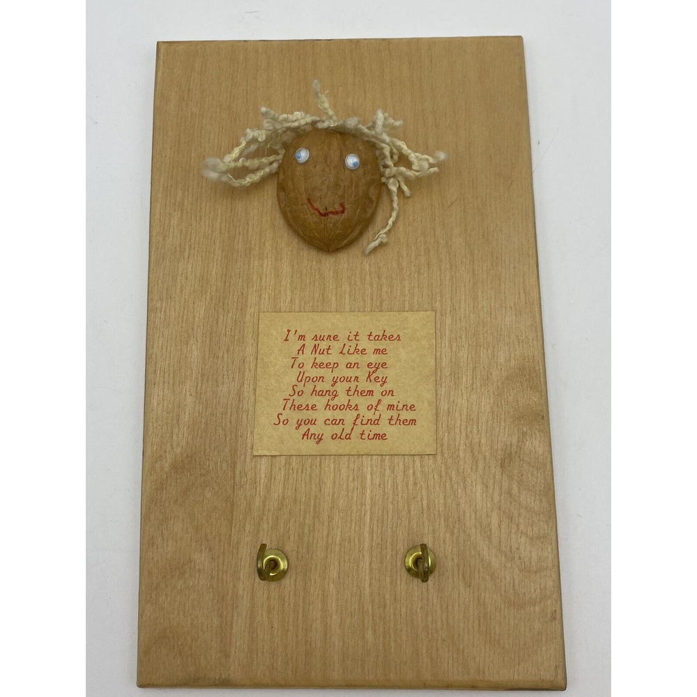 Kitsch Vintage Crazy Nut Lady Poem Key Holder